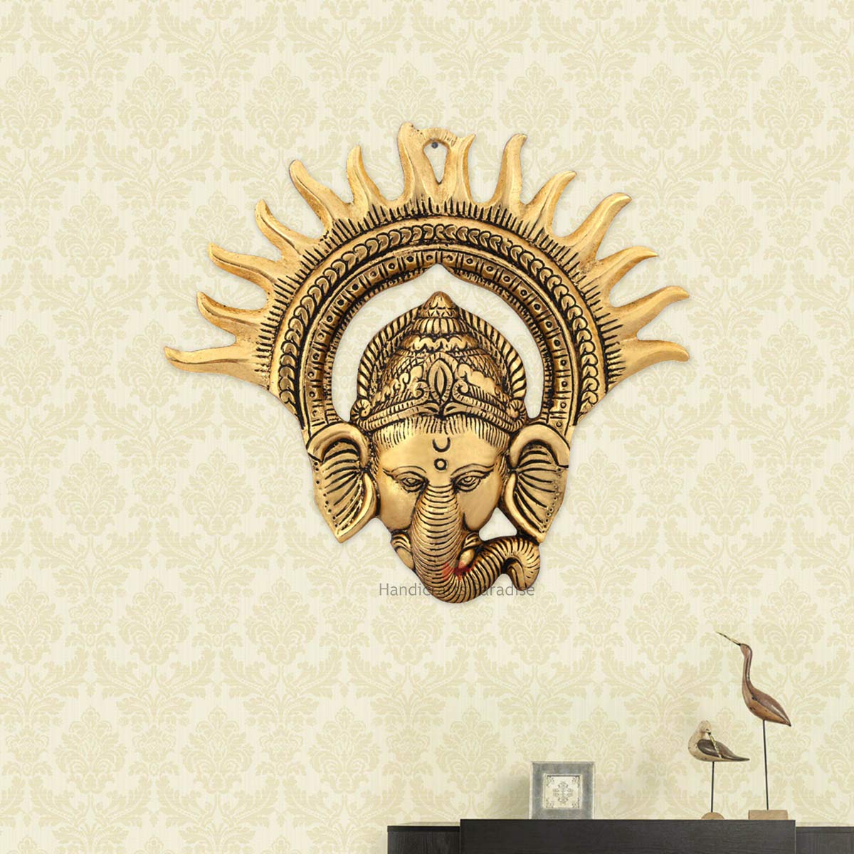 Amazon.co.jp: Handicrafts パラダイス 壁掛け ガネーシャ 太陽型